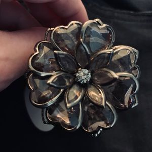 Beautiful Gun Metal Flower Cuff! NWT!